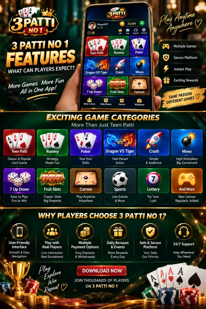 3 Patti No 1 Features bonuses multiplayer and security