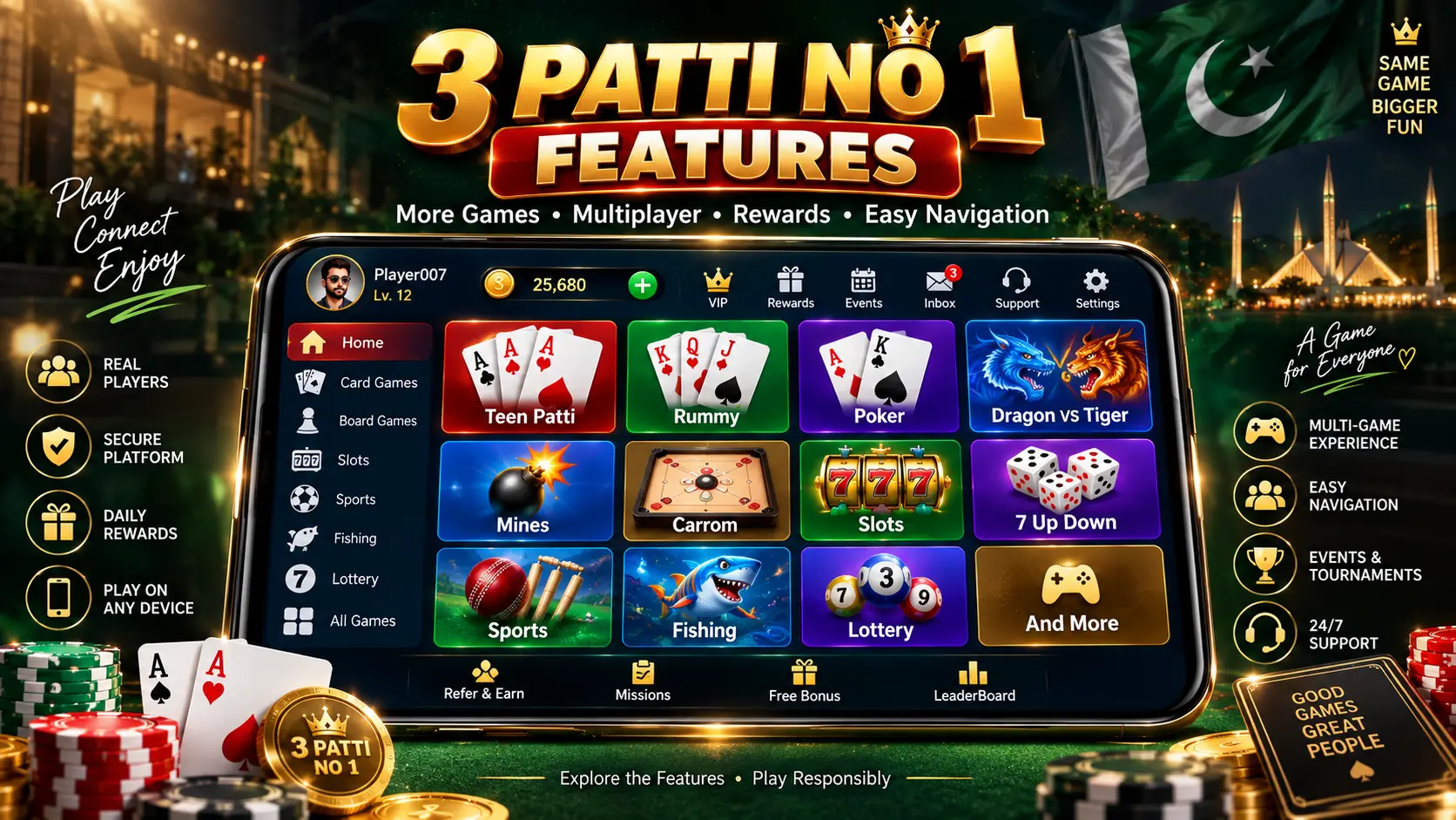 3 Patti No 1 Features