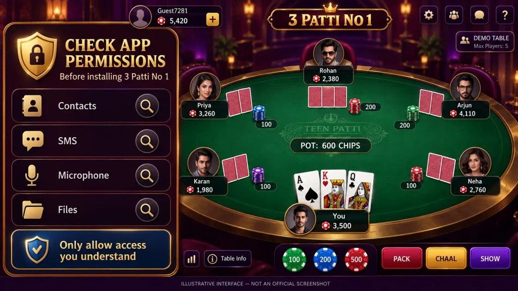 Adult reviewing a card game app before installing it on a smartphone